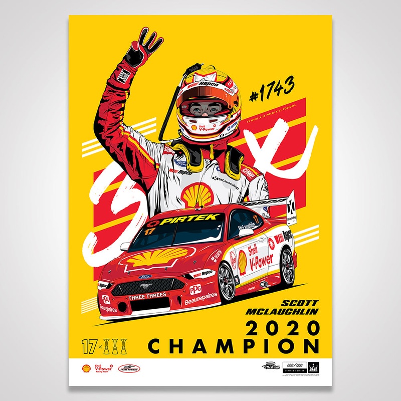 Shell V-Power Racing Team ‘Scott McLaughlin 2020 Champion’ Illustrated Print – Variant Edition