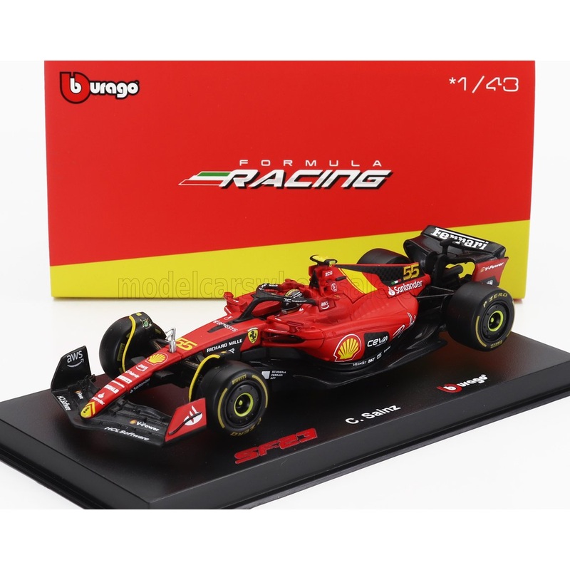 FERRARI | F1  SF-23 TEAM SCUDERIA FERRARI N 55 POLE POSITION 3rd MONZA ITALY GP 2023 CARLOS SAINZ – WITH PILOT AND SHOWCASE