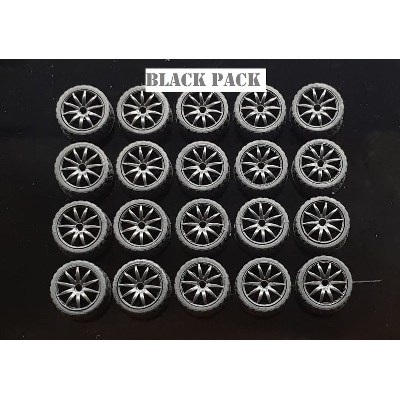 GARAGE 64 RUBBER WHEELS ** 10 SPOKE ** 1:64 SCALE