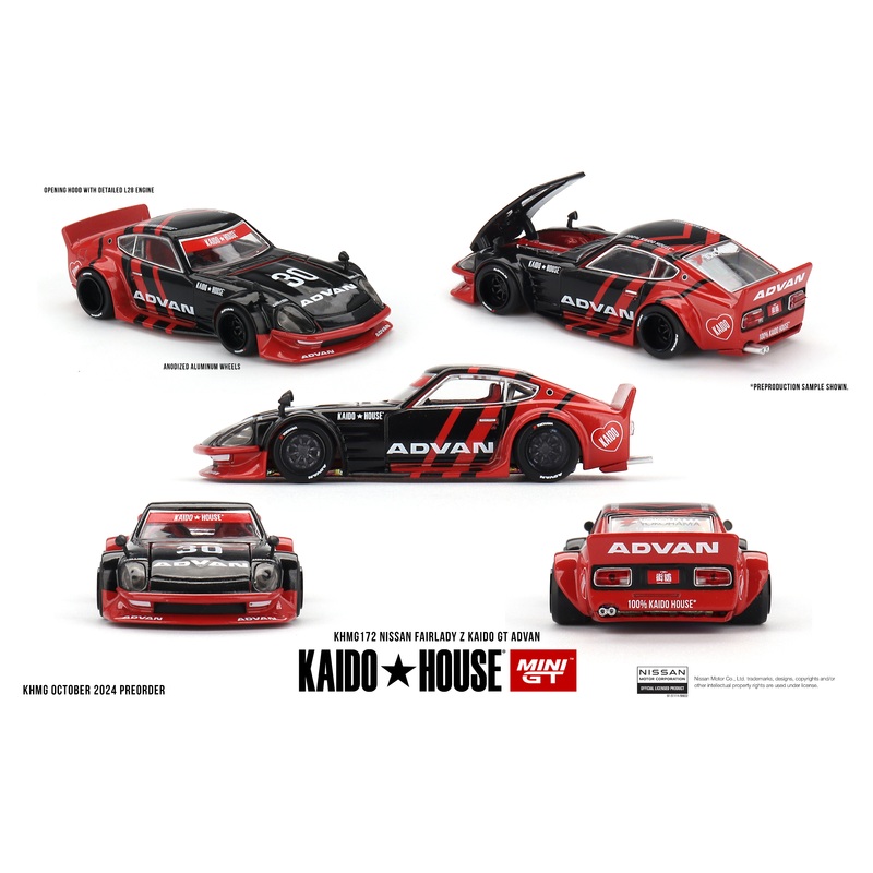 * PRE ORDER * [ KAIDO HOUSE X MINI GT ] Nissan Fairlady Z Kaido GT ADVAN KHMG172
