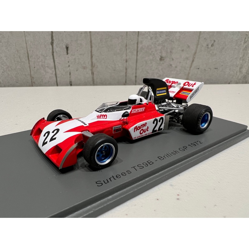 Surtees TS9B No.22 British GP 1972 – Tim Schenken – 1:43 Scale Resin Model Car – Spark