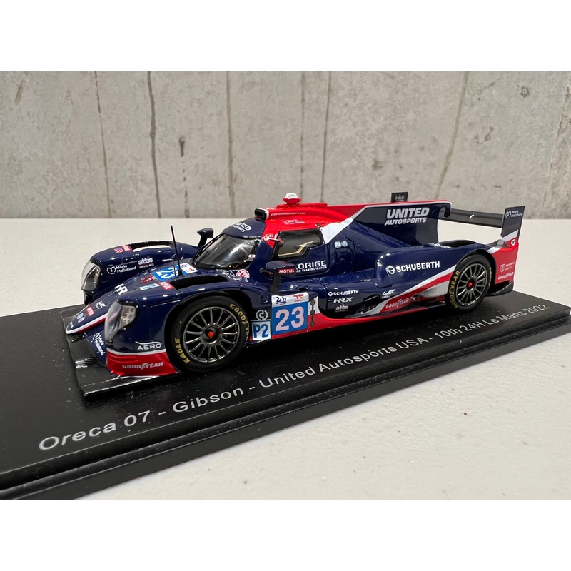 Oreca 07 – Gibson No.23 United Autosports USA – 10th 24H Le Mans 2022 – A. Lynn – O. Jarvis – J. Pierson – 1:43 Scale Resin Model Car – Spark