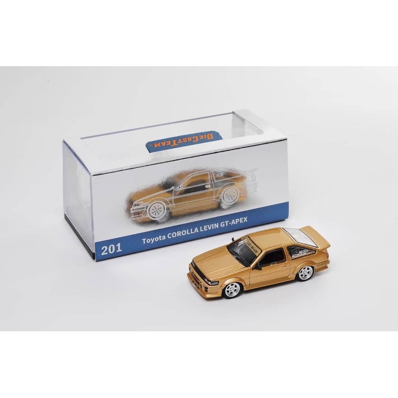 DCT 1:64 Toyota Corolla AE86 Levin GT-APEX RWB Wide Body Custom Gold