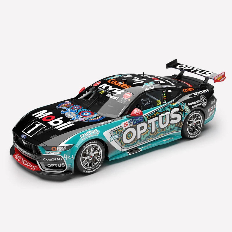 *PRE-ORDER* Chaz Mostert – Mobil 1 Optus Racing #25 Ford Mustang GT – 2025 Darwin Triple Crown Indigenous Round – 1:18 Scale Diecast Model – Authentic Collectables