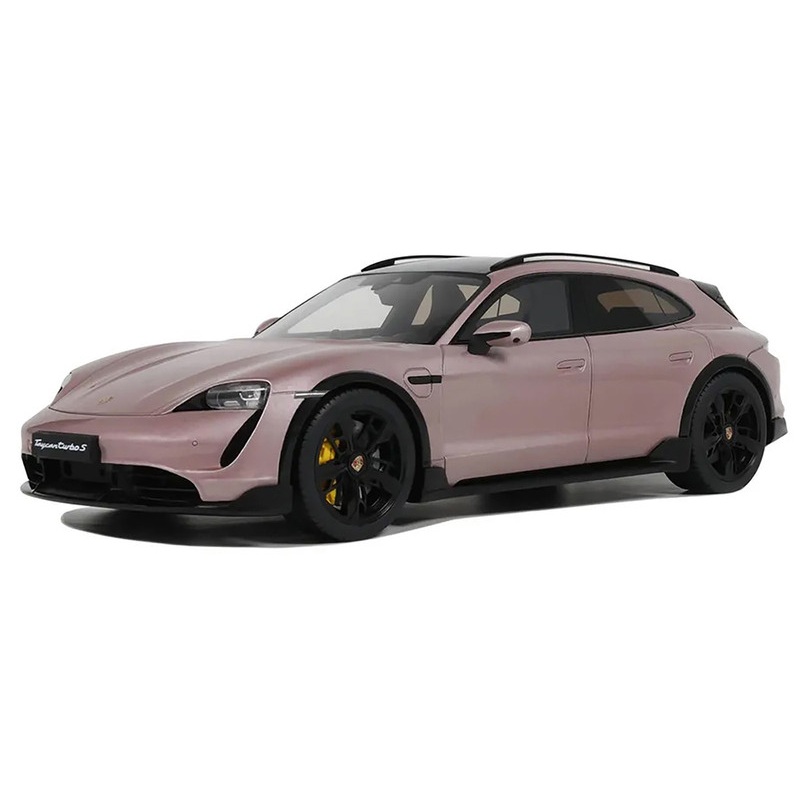 2022 Porsche Taycan Turbo S Cross Turismo Pink Metallic 1/18 Model Car by GT Spirit