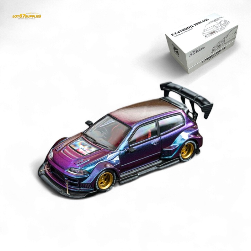 DCM Kevmannz 1996 EG6 Hatchback Gold Wheels – Chameleon – Long Spoiler 1:64