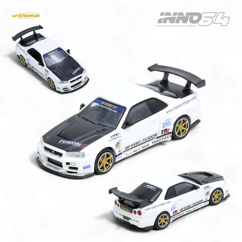 (Pre-Order) Inno64 Top Secret R34 GT-R – White 1:64