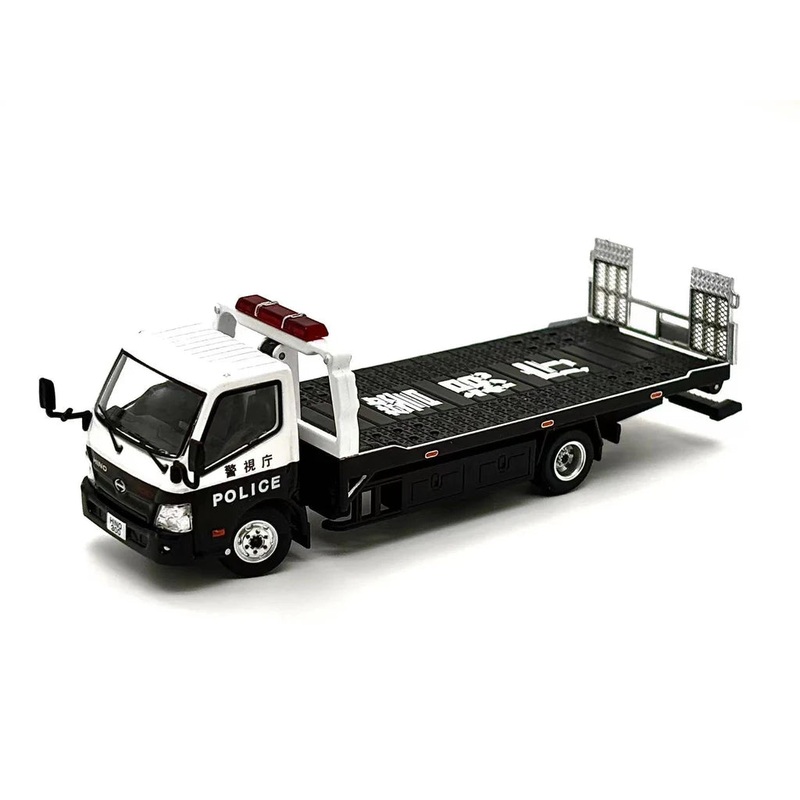 Unique Model 1/64 Hino 300 Dutro Flat Bed Truck (RHD) – Japan Police