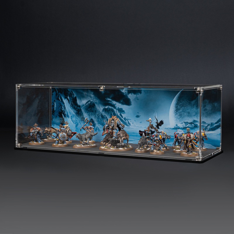 Display Case for Warhammer Army with Frozen Wasteland Background