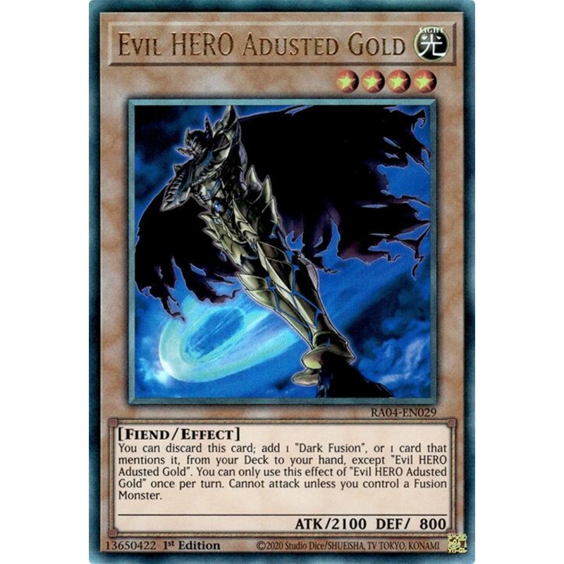Evil HERO Adusted Gold [RA04-EN029] Prismatic Ultimate Rare