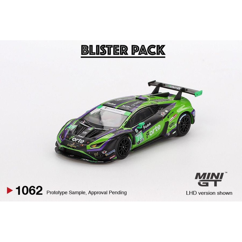 * PRE ORDER * MINI GT #1062 1/64 Lamborghini Huracn GT3 EVO2 #78 Forte Racing 2024 IMSA Daytona 24 Hrs (LHD) * BLISTER PACK *