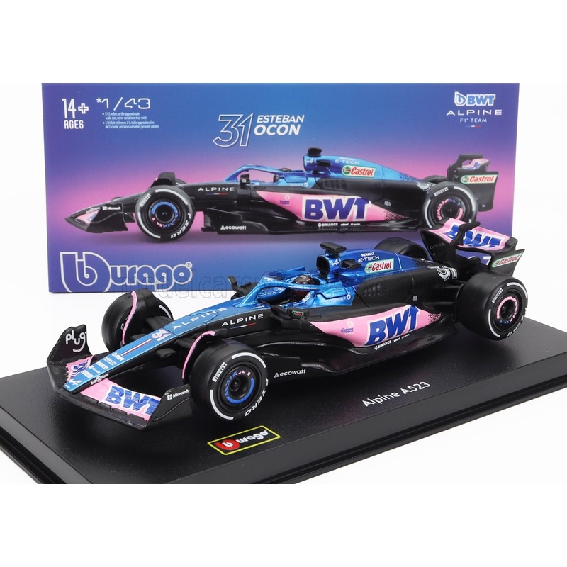 ALPINE | F1  A523 TEAM BWT ALPINE F1 N 31 SEASON 2023 ESTEBAN OCON – CON PILOTA E VETRINA – WITH PILOT AND SHOWCASE