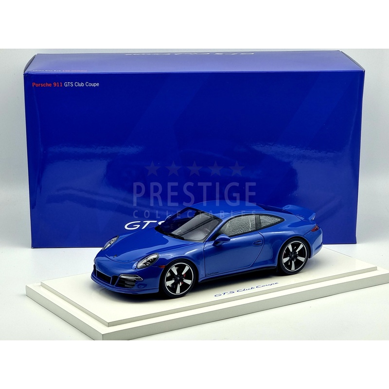 GT Spirit / Genuine 2015 Porsche 911 Carrera GTS Club Coupe Blue 1:18 Scale Model Car – New