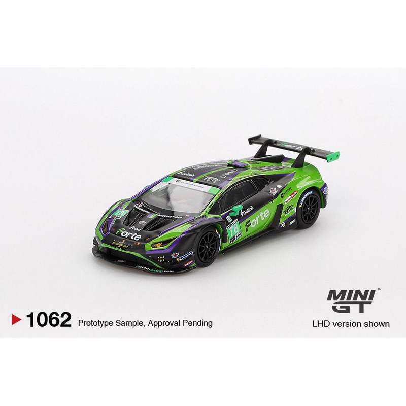 * PRE ORDER * MINI GT #1062 1/64 Lamborghini Huracn GT3 EVO2 #78 Forte Racing 2024 IMSA Daytona 24 Hrs (LHD)