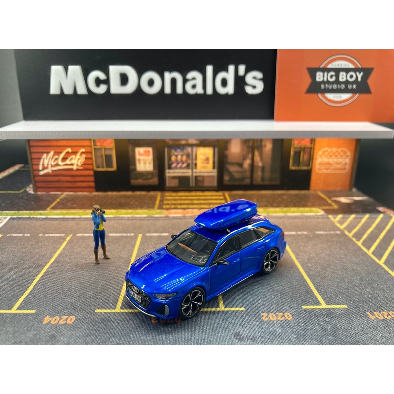 [Premium Resin Model] Stance Hunters 1/64 Audi RS6 Avant with Removable Roof Box – Blue
