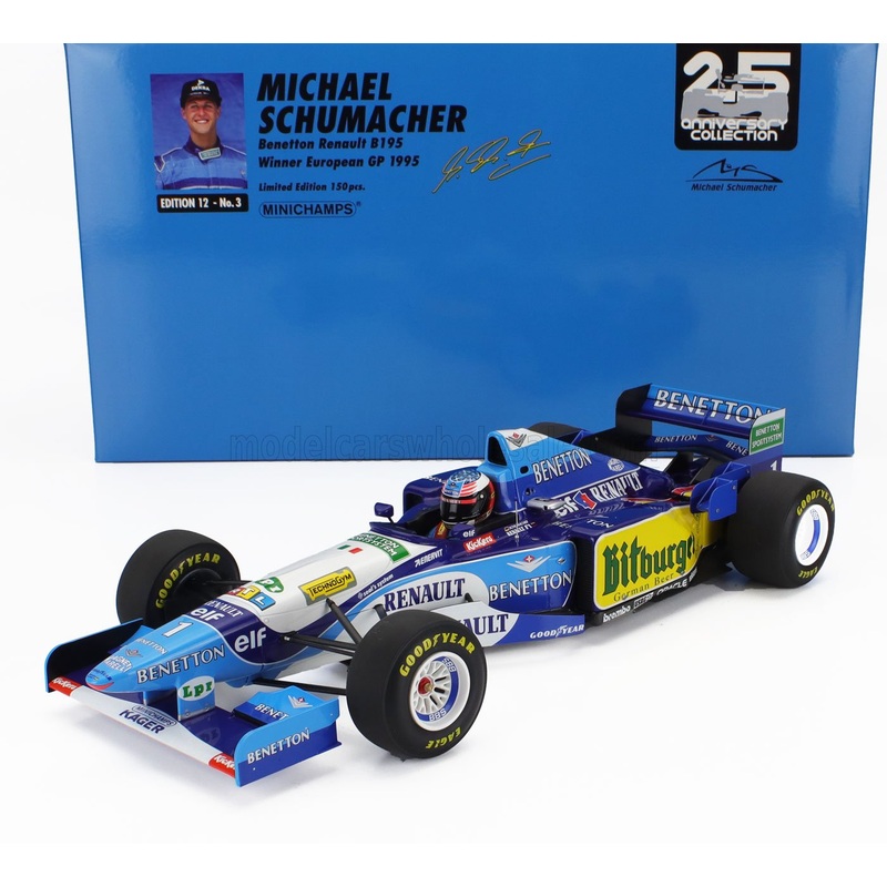 BENETTON – F1  B195 TEAM MILD SEVEN RENAULT N 1 WORLD CHAMPION WINNER EUROPEAN GP 1995 MICHAEL SCHUMACHER – BLUE YELLOW