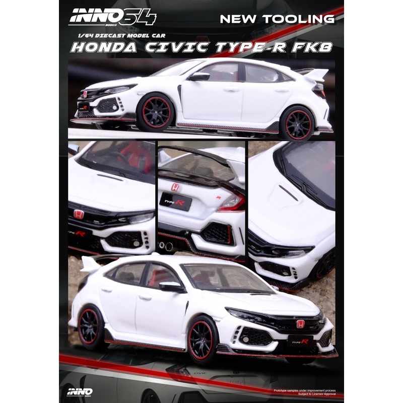 INNO64 1/64 HONDA CIVIC TYPE-R (FK8) White (IN64-FK8-WHI)