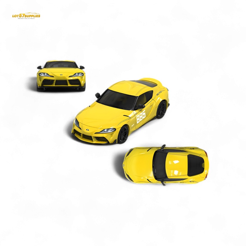 OM Model Toyota supra A90 Initial D MT GHOST in Yellow 1:64