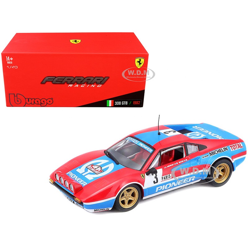 Ferrari 308 GTB #3 J.C. Andruet – Biche Monte Carlo Rally (1982) 1/43 Diecast Model Car by Bburago