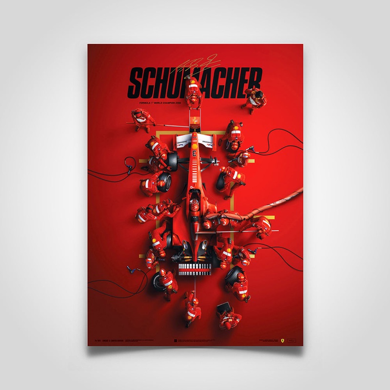 Ferrari F1-2000 Michael Schumacher 2000 F1 World Championship Winner – Pit Stop U&L Edition Print
