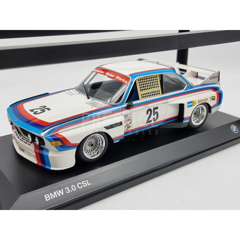 Genuine BMW 1973-1975 BMW 3.0 CSL Heritage Racing 1:18 Scale by Minichamps – New