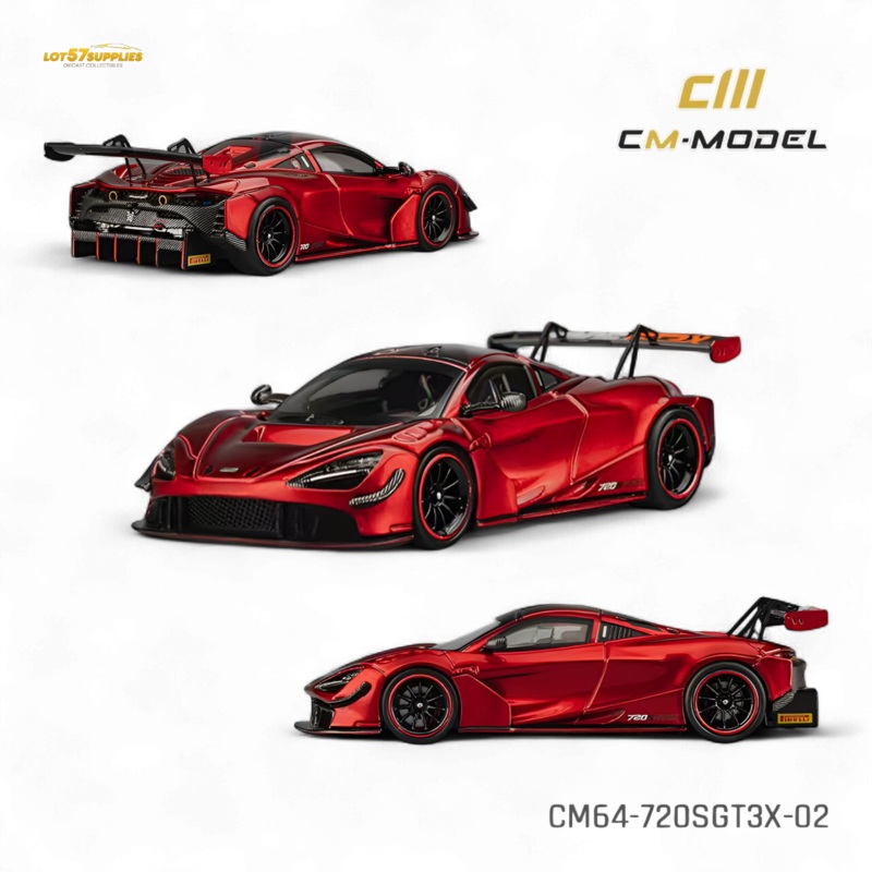 (Pre-Order) CM Model McLaren 720S GT3X – Metallic Red 1:64