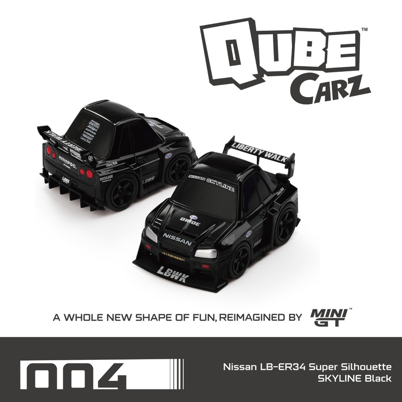 * PRE ORDER * MINI GT QubeCarz Nissan LB-ER34 Super Silhouette SKYLINE Black QZ00401-BL