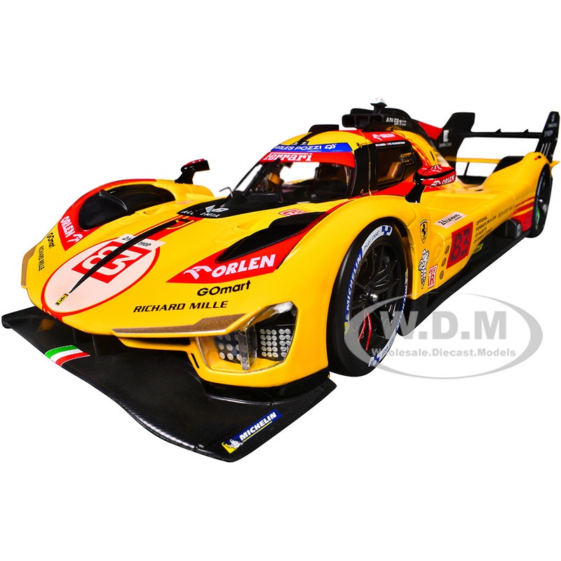 Ferrari 499P #83 Robert Kubica – Robert Shwartzman – Yifei Ye Ferrari AF Corse 24 Hours of Le Mans (2024) Racing Series 1/18 Diecast Model Car by Bburago