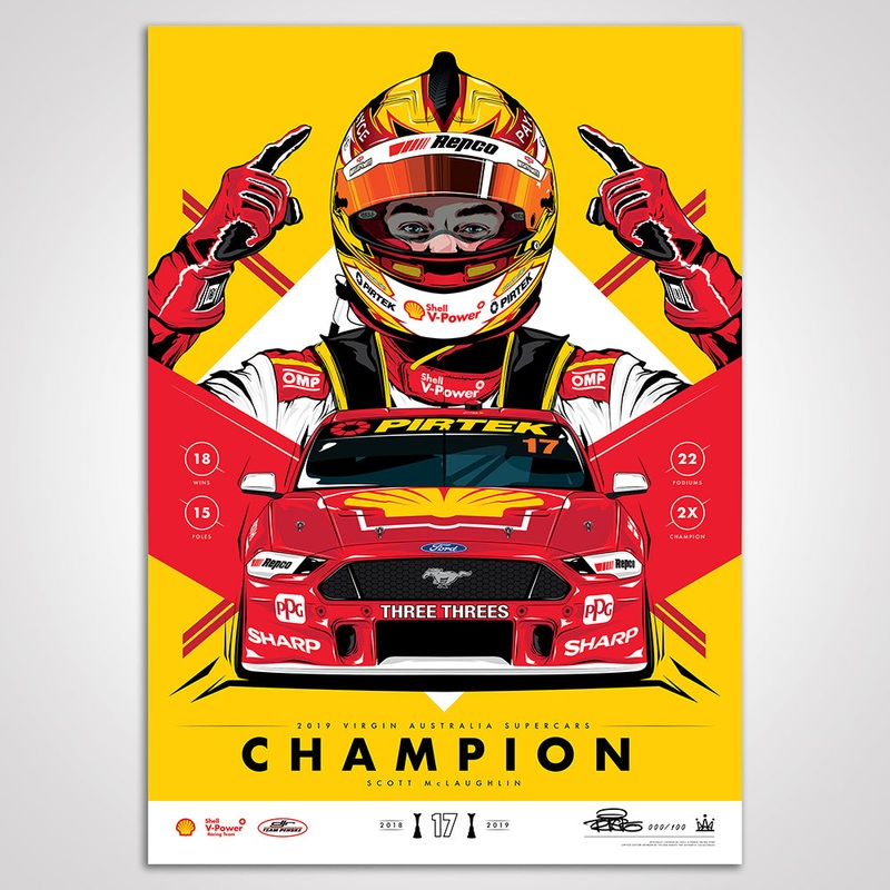 Shell V-Power Racing Team ‘Scott McLaughlin 2019 Champion’ Illustrated Print – Variant Edition