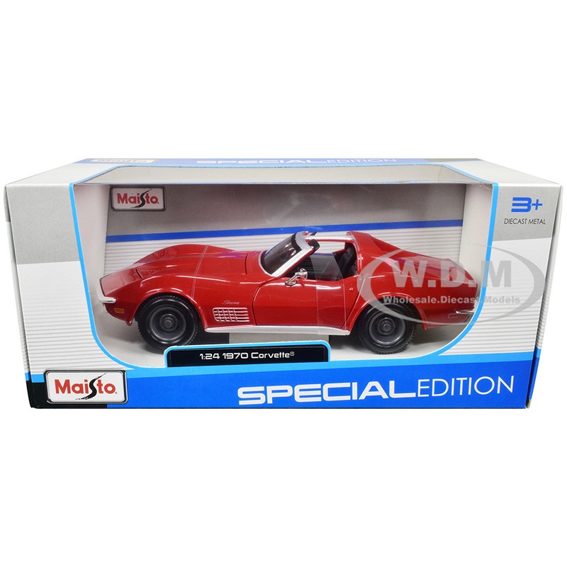 1970 Chevrolet Corvette Convertible Red 1/24 Diecast Model Car by Maisto