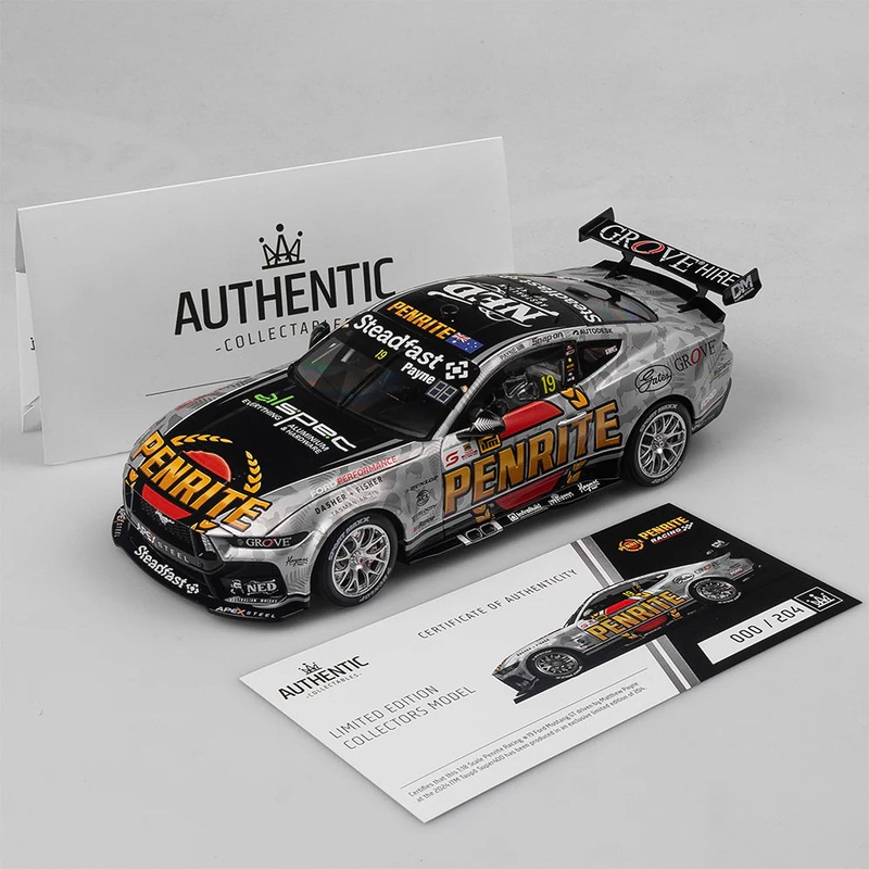 Matthew Payne – Penrite Racing #19 Ford Mustang GT – 2024 ITM Taupo Super400 Native Livery – 1:18 Scale Diecast Model – Authentic Collectables