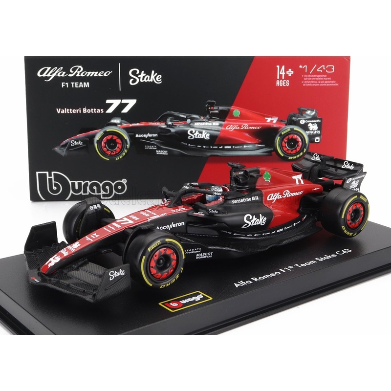 ALFA ROMEO | F1  C43 TEAM STAKE N 77 SEASON 2023 VALTTERI BOTTAS – CON PILOTA E VETRINA – WITH PILOT AND SHOWCASE –