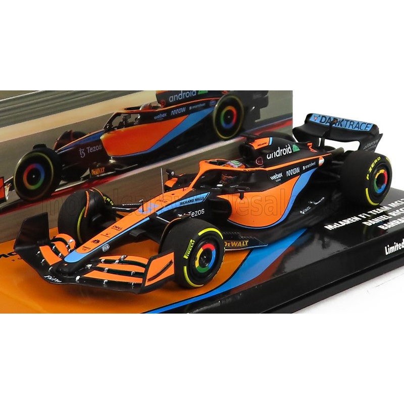 McLAREN – F1  MCL36 TEAM MCLAREN N 3 BAHRAIN GP 2022 DANIEL RICCIARDO – ORANGE LIGHT BLUE
