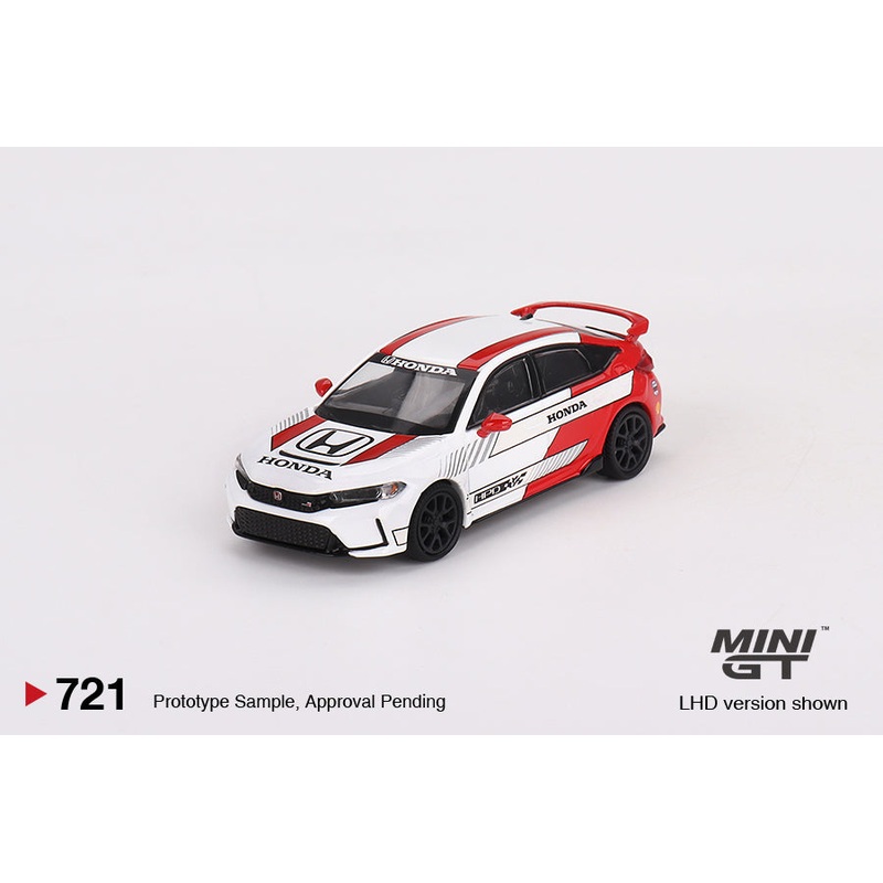 MINI GT #721 1/64 Honda Civic Type R #2 2023 Pace Car White (LHD)