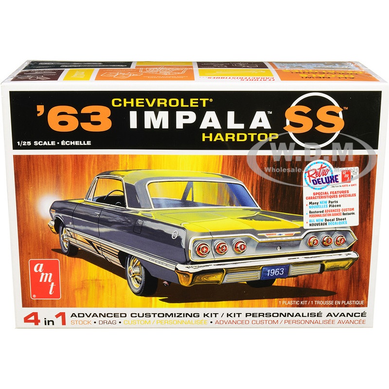 Skill 2 Model Kit 1963 Chevrolet Impala SS Hardtop 4-in-1 Kit 1/25 Scale Model by AMT