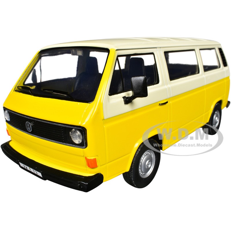 Volkswagen Type 2 (T3) Van Yellow and Beige Timeless Legends Series 1/24 Diecast Model Car by Motormax