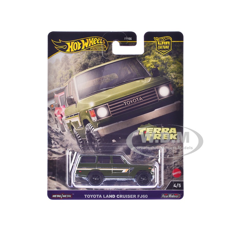 Toyota Land Cruiser FJ60 Green with Stripes Terra Trek Series Diecast Model Car by Hot Wheels