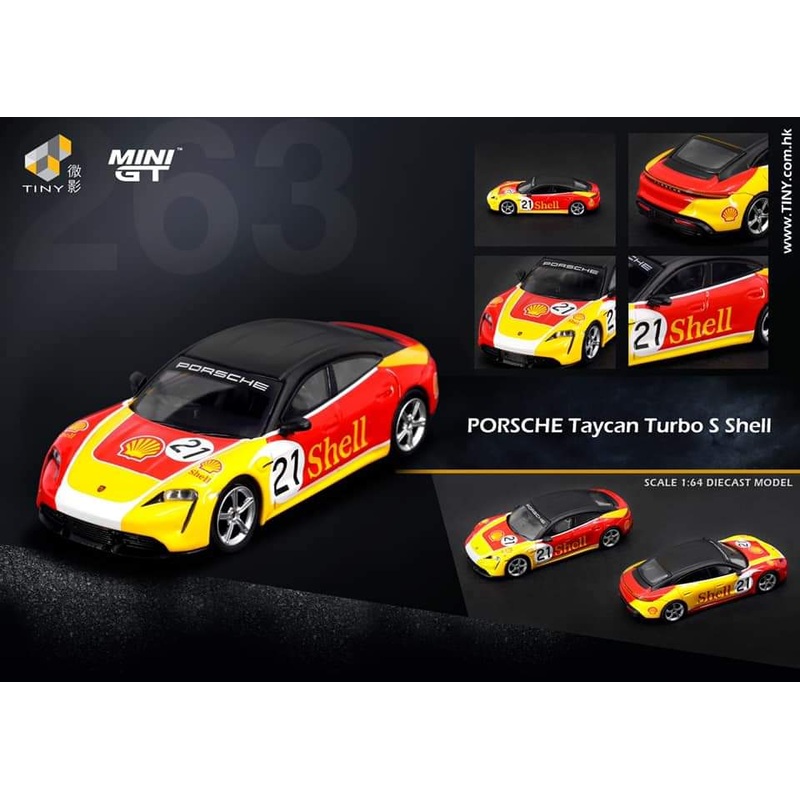 Mini GT #263 X SHELL PORSCHE TAYCAN TURBO S   – HONG KONG SHELL EXCLUSIVE