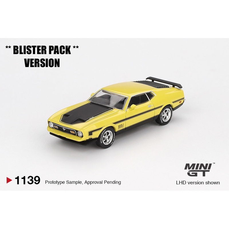 * PRE ORDER * MINI GT #1139 1/64 Ford Mustang Mach1 Grabber Yellow * BLISTER PACK *