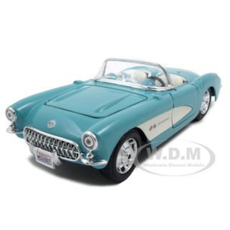 1957 Chevrolet Corvette Convertible Turquoise 1/24 Diecast Model Car by Maisto
