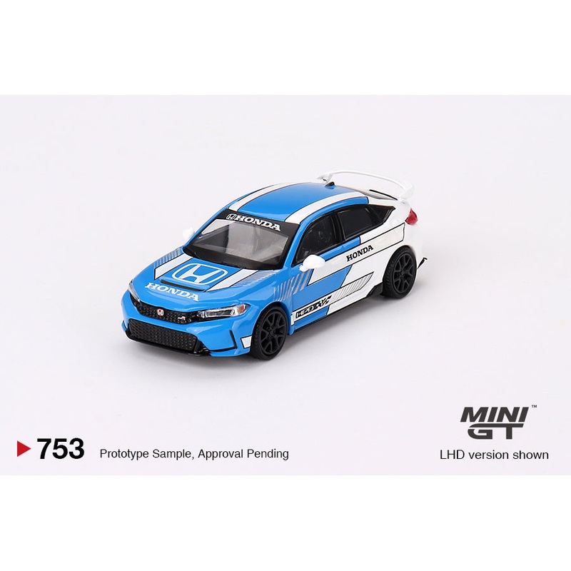 MINI GT #753 1/64 Honda Civic Type R #3 2023 Pace Car Blue (LHD)