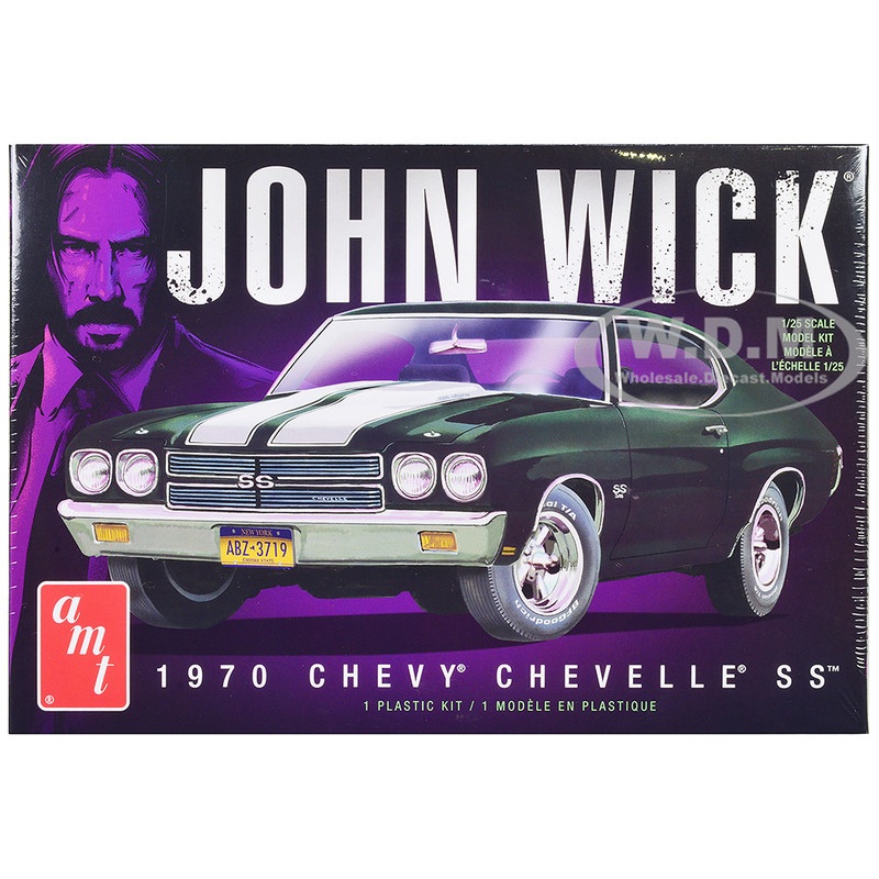 Skill 2 Model Kit 1970 Chevrolet Chevelle SS John Wick (2014) Movie 1/25 Scale Model by AMT