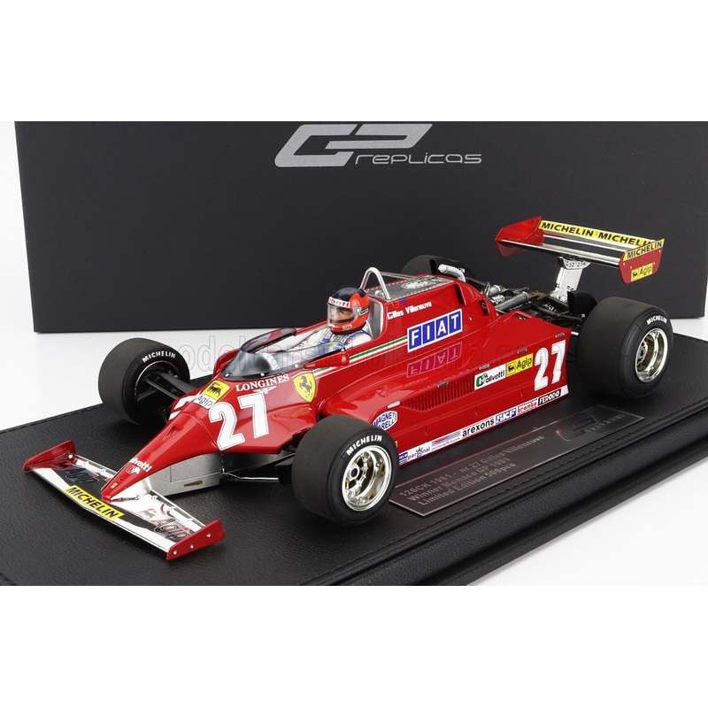 FERRARI | F1  126CK N 27 WINNER MONACO GP (WITH PILOT FIGURE) 1981 G.VILLENEUVE – CON VETRINA – WITH SHOWCASE