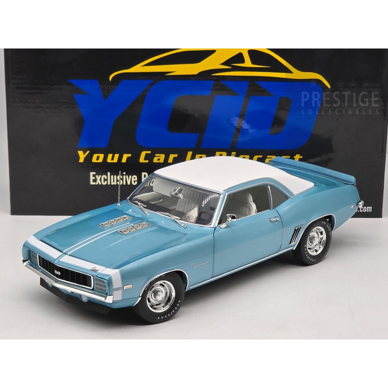 GMP/ACME YCID Exclusive 1969 Chevrolet Camaro RS 350 Azure Turquoise 1:18 – New