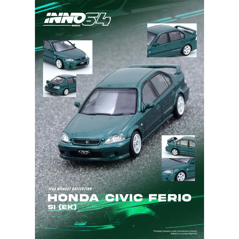 *PREORDER* INNO64 1:64 Honda Civic Ferio Si (EK) in Green