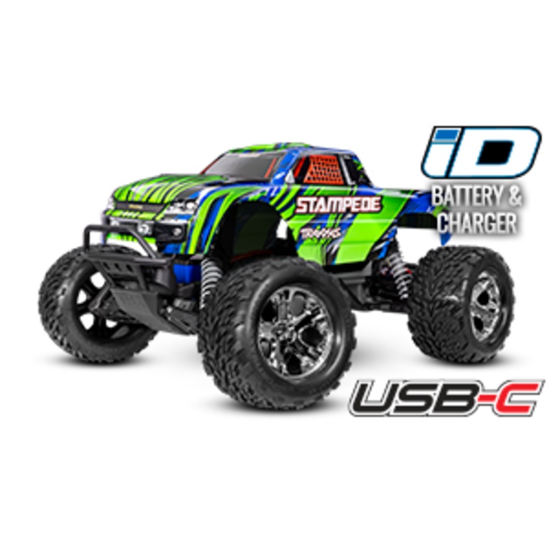 TRAXXAS – STAMPEDE – 2WD MOSTER TRUCK – GREEN – 1:10 SCALE