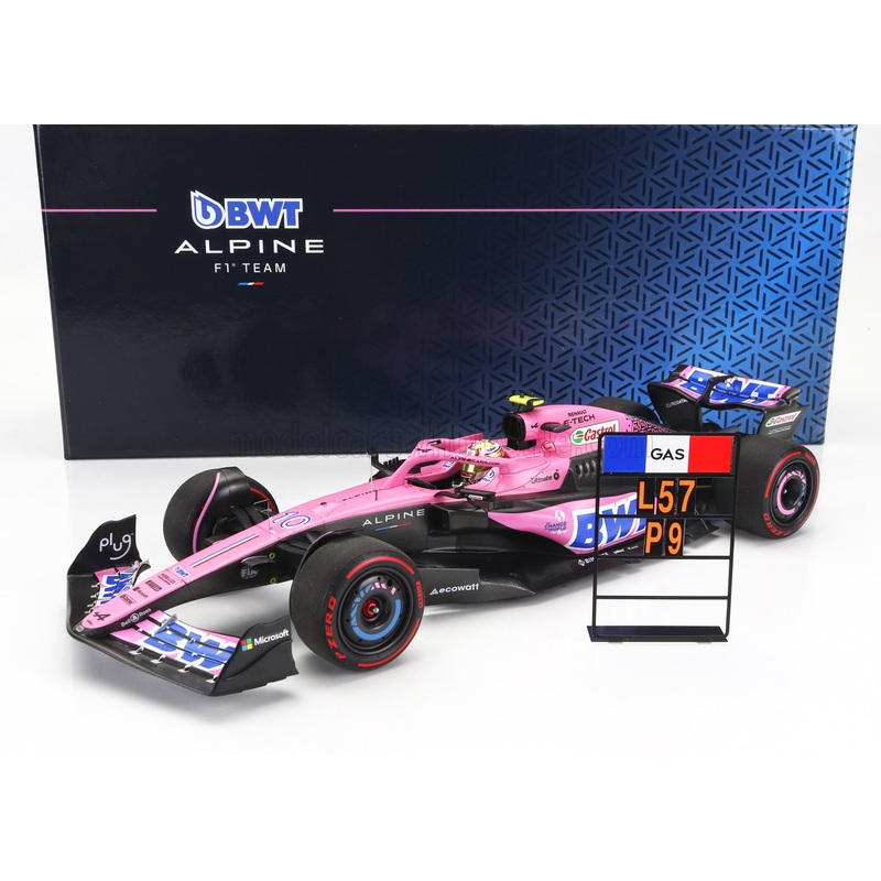 ALPINE – F1  A523 TEAM BWT ALPINE N 10 9th BAHRAIN GP WITH PIT BOARD 2023 PIERRE GASLY – PINK BLACK BLUE