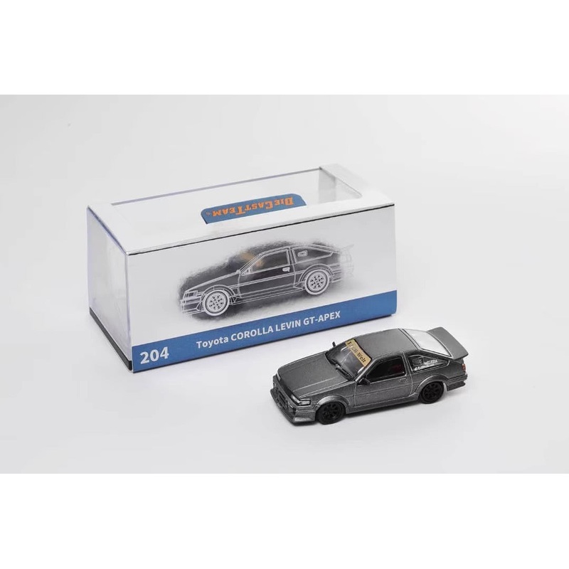 DCT 1:64 Toyota Corolla AE86 Levin GT-APEX RWB Wide Body Custom Grey