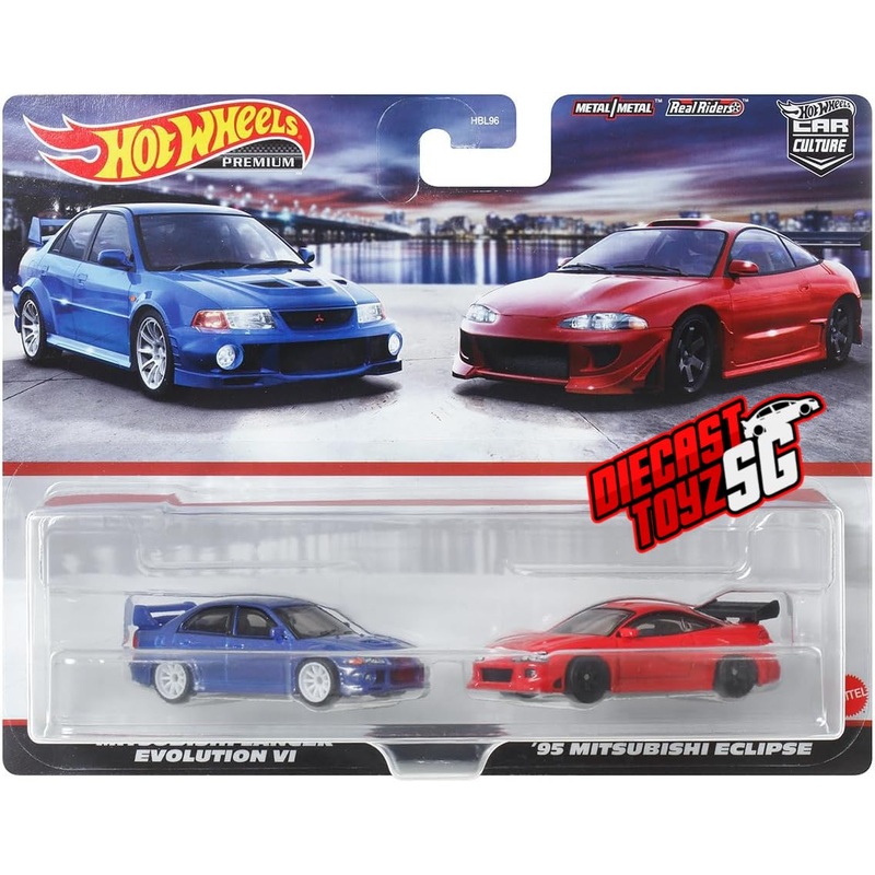Hot Wheels HKF59 Premium 2-Pack Mitsubishi Lancer Evolution VI / ’95 Mitsubishi Eclipse