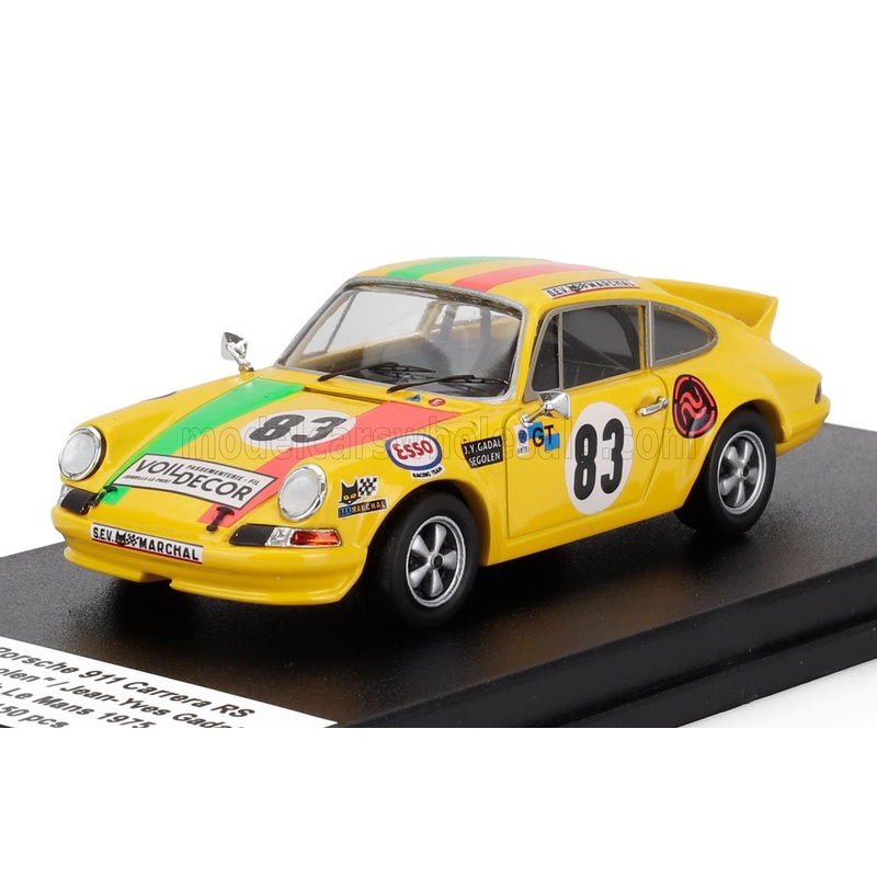 TROFEU – 1/43 – PORSCHE – 911 CARRERA RS COUPE TEAM JEAN YVES GADAL N 83 24h LE MANS 1975 ANDRE GAHINET (SEGOLEN) – JEAN YVES GADAL – YELLOW